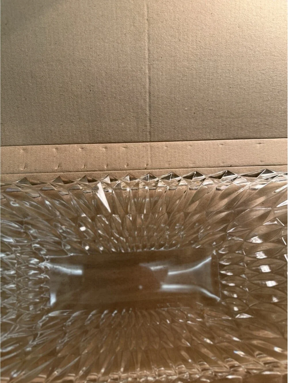 Vintage West German Glass Cake Platter Mid Century 1960-1970 Pressed Glass